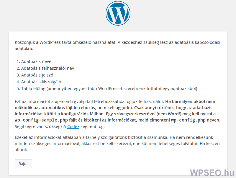 WordPress telepítési útmutató